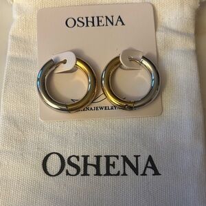 Oshena designer Beachwear Gold and Silver Hoop Earrings